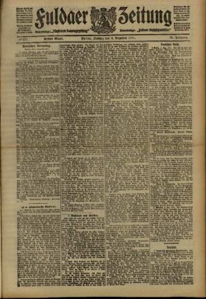 Erste Ausgabe vom Montag, den 04. Dezember 1911.