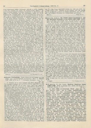 57-58 [Rezension] Sententiae Florianenses. Nunc primum ed. prolegomenis, apparatu critico, notis instruxit Henricus Ostlender