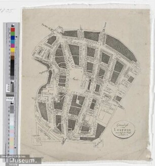 Grundriss von Leipzig innerhalb der Stadtmauer