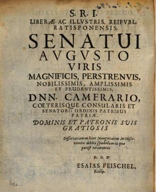 Dissertatio Inavgvralis De Beneficio Probandi Secundae Instantiae Cvjvs Formvla Nondum deducta deducam, nondum probata probabo : Ortum ex Analysi L. IV Cod. de tempor. & Reparat. Appellat. & Recessus Imp. Ratispon. de Anno 1654. §. 73. &c.