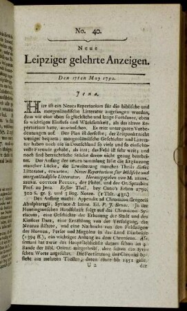 No. 40. Den 17ten May 1790.