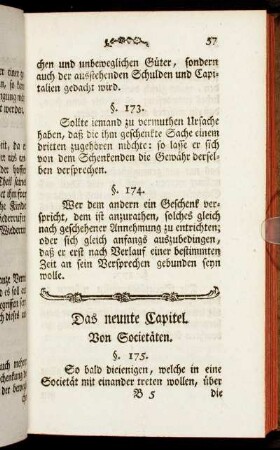 Das neunte Capitel. Von Societäten.