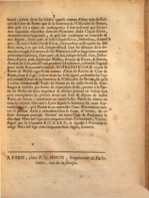 Arrest De La Cour De Parlement, En La Tournelle, Qui sur les Appels comme d'abus ... : Extrait Des Registres Du Parlement. Du 18 Mars 1758.