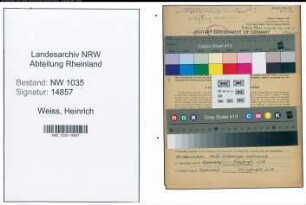 Entnazifizierung Heinrich Weiss , geb. 23.04.1905 (Steiger)