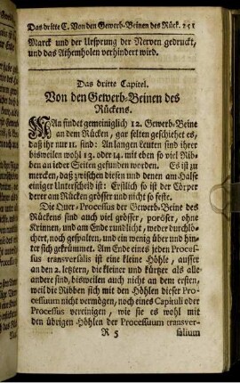 Das dritte Capitel. Von den Gewerb-Beinen des Rückens.