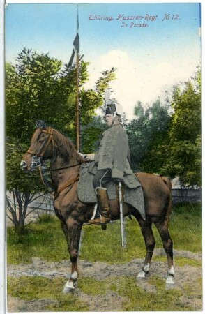 Torgau. Thür.-Hus.-Regim. Nr. 12 - In Parade