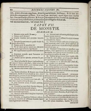 Caput VII. De Monetis