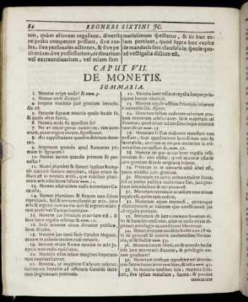 Caput VII. De Monetis