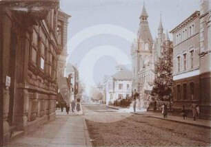 Straßenansicht Lauenburg i. Pomm. mit Rathaus