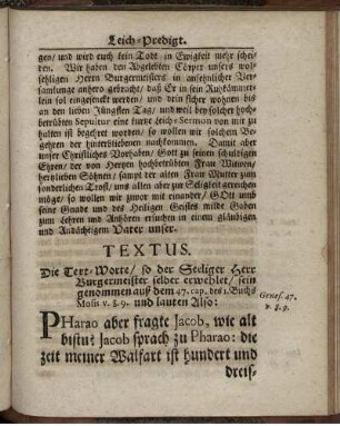 "Textus" und "Exordium"