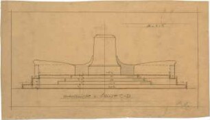 Pfann, Paul; Richard-Wagner-Denkmal - Ansicht m. Schnitt