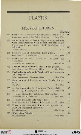 Plastik (Nr. 259-287)