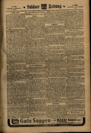 Vierte Ausgabe vom Samstag, den 12. November 1910.