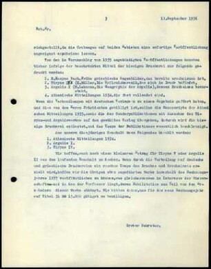 G. Karo an DAI Zentrale