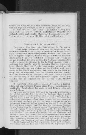 Sitzung am 5. November 1889.