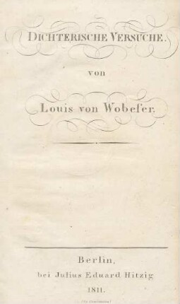 Dichterische Versuche