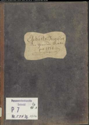 Zivilstandsregister der Mairie Weseke (G 1814 Band 1). (Gemeinde: Weseke, Kreis Borken)