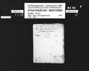 Kloster Bronnbachs Wiesenverleihung pro anno 1651 und 1652