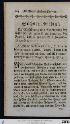 Sechste Predigt.
