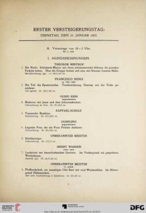 Erster Versteigerungstag (Nr. 1-403)