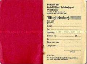 Vordruck eines Mitgliedsausweises des Verbandes der Sozialistischen Arbeiterjugend Deutschlands (blanko)