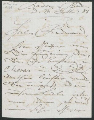Brief an Ferdinand Schumann : 26.09.1888