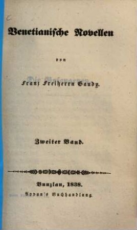Venetianische Novellen, 2