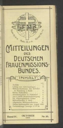 Band IV. Oktober 1910. Nr. 10