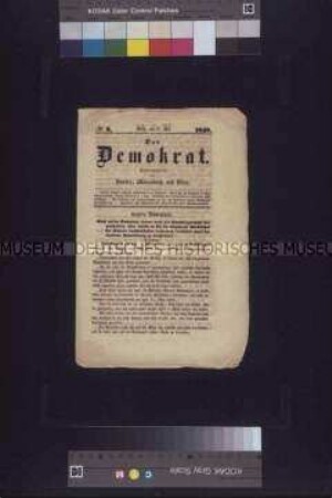 Zeitung: Der Demokrat, Nr. 3; Berlin, 27. Mai 1848
