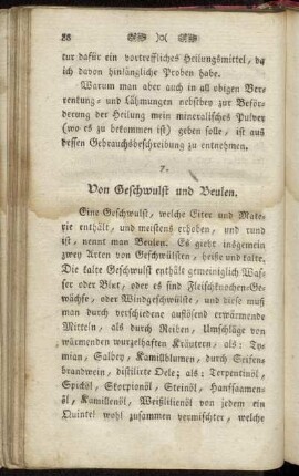 7. Von Geschwulst und Beulen
