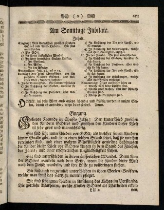 451-453, Inhalt; Eingang; Evangelium