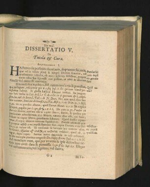 Dissertatio V. De Tutela & Cura.