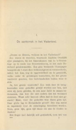 I. De aankomst in het vaderland