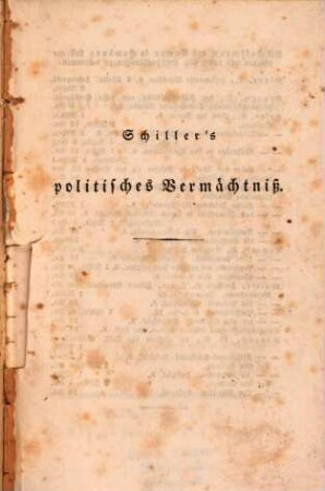 Schiller's politisches Vermächtniß : Ein Seitenstück zu Börne's Briefen aus Paris