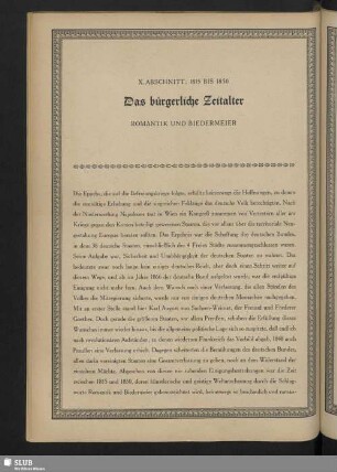 X. Abschnitt: 1815 Bis 1850. Das bürgerliche Zeitalter. Romantik Und Biedermeier