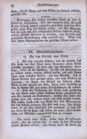 IX. [i.e.XI] Beileidsbezeigungen.
