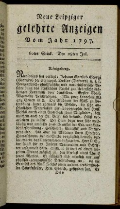 60tes Stück. Den 28ten Jul.