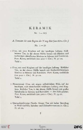 Keramik (Nr. 1-263)