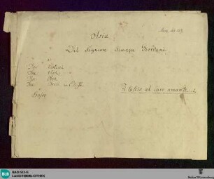 Erifile. Excerpts - Don Mus.Ms. 527 : T, orch
