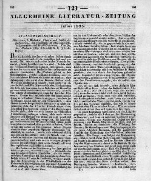 Murhard, K.: Theorie und Politik der Besteuerung. Ein Handbuch für Staatsgelehrte, Volks-Vertreter und Geschäftsmänner. Göttingen: Dieterich 1834