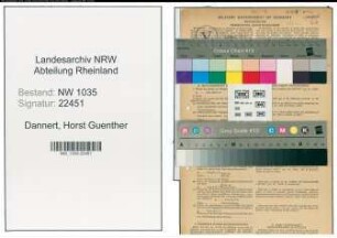 Entnazifizierung Horst Guenther Dannert , geb. 03.11.1922 (Autoschlosser)