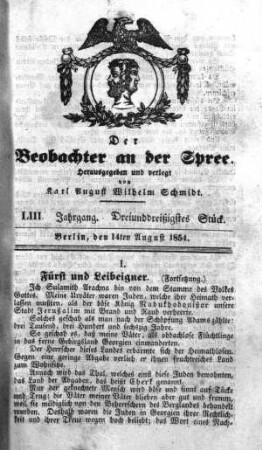 33. Stück, 14. August 1854