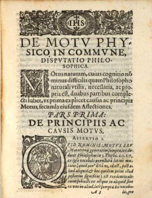De motu disputatio philosophica