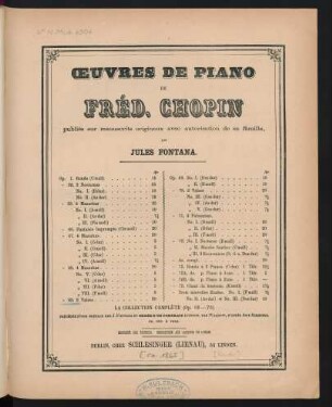 Deux valses no. 1 et 2 : op. 69 : oeuvres posthumes, livr. IV : (1836)