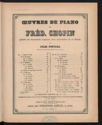 Deux valses no. 1 et 2 : op. 69 : oeuvres posthumes, livr. IV : (1836)