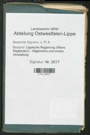 Prüfung des Feldmessers G. Limberg aus Hiddesen