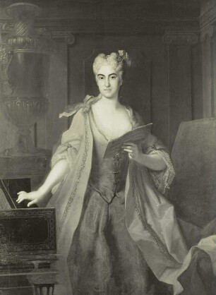 Eine Hofdame Maria Josephas mit Notenblatt