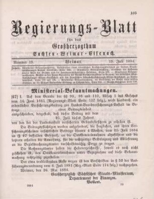 67. Ministerial-Bekanntmachung, das Ausschreiben eines ordentlichen Versicherungsbeitrags zur Landes-Brand-Versicherungs-Anstalt betreffend