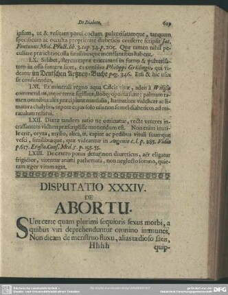 Disputatio XXXIV. De Abortu