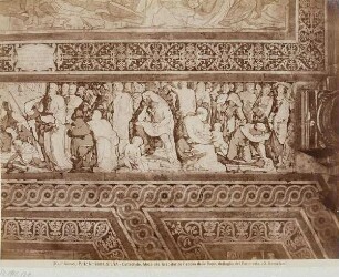 Domenico Beccafumi: Moses schlägt Wasser aus dem Felsen, Detail des Fußbodens, Dom von Siena